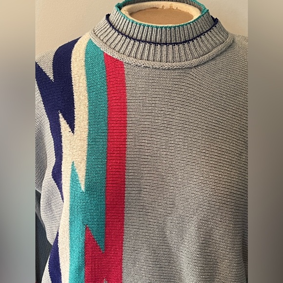 Vintage Lightening Bolt Sweater - Oversized Small - Medium - Picture 10 of 15